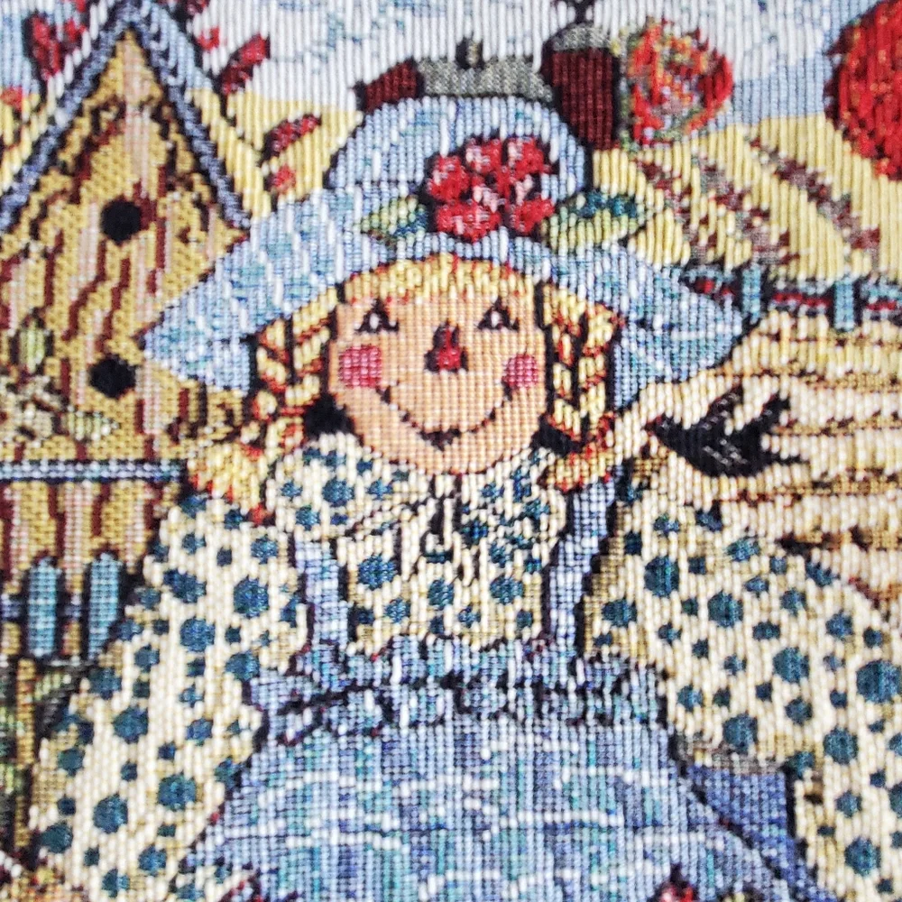 4 Scarecrow Placemats By Grigs Fall Autumn Pumpkins Dog Tapestry Cute 2001 Vtg